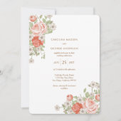 Faire-part de mariage Rose vintage (Devant)