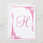 Faire-part de mariage rose vintage (Devant)