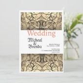 Faire-part de mariage Rose vintage (Debout devant)