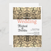 Faire-part de mariage Rose vintage (Devant / Derrière)