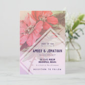 Faire-part de mariage Rose vintage (Debout devant)