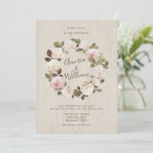 Faire-part de mariage Rose vintage (Debout devant)