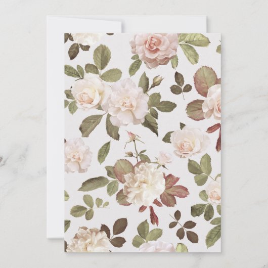 Faire-part de mariage Rose vintage (Dos)