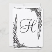 Faire-part de mariage Rose vintage Art déco (Devant)