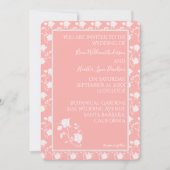 Faire-part de mariage Rose Vintage corail (Devant)