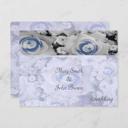 Faire-part de mariage Roses (Devant / Derrière)