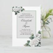 Faire-part de mariage Roses blanches (Debout devant)