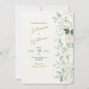 Faire-part de mariage Roses blanches