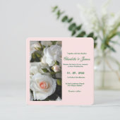 Faire-part de mariage Roses blanches (Debout devant)