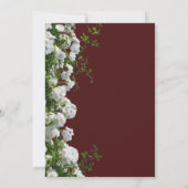 Faire-part de mariage Roses blanches sur fond roug (Dos)