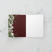 Faire-part de mariage Roses blanches sur fond roug (Intérieur)