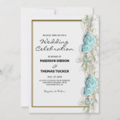 Faire-part de mariage Roses bleus (Devant)