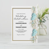 Faire-part de mariage Roses bleus (Debout devant)