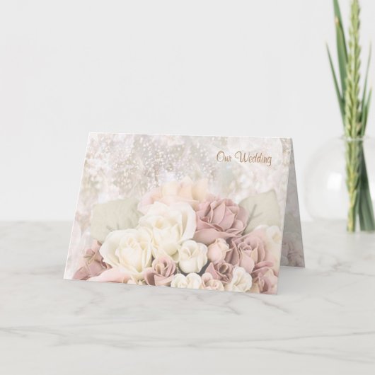 Faire-part de mariage - roses crémeux-blancs-rosés (Devant)