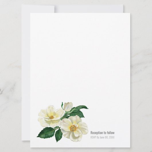 Faire-part de mariage, Roses de pays (Dos)