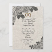 Faire-part de mariage roses noires et blanches sur (Dos)