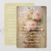 Faire-part de mariage Roses Romantiques (Devant / Derrière)