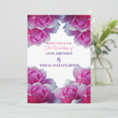 Faire-part de mariage, Roses roses (Debout devant)