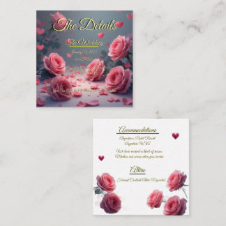 Faire-part de mariage Roses roses Détails de l'amo