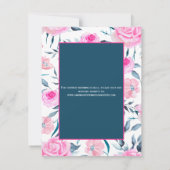 Faire-Part de Mariage - Roses Roses Pink, Bleu (Dos)