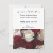 Faire-part de mariage Roses Rouges et Blanches (Devant)