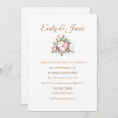 Faire-part de mariage Roses vintages (Devant / Derrière)