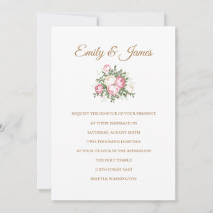 Faire-part de mariage Roses vintages