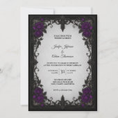Faire-part de mariage Roses Violettes (Devant)