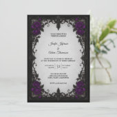 Faire-part de mariage Roses Violettes (Debout devant)