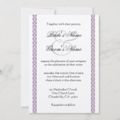 Faire-part de mariage Roses Violettes et Dentelle (Dos)