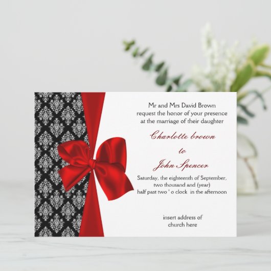 faire-part de mariage rouge (Debout devant)