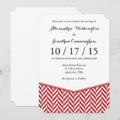 Faire-part de mariage rouge blanc (Devant / Derrière)