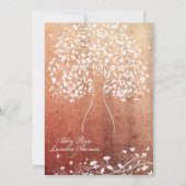 Faire-part de mariage rouge chaud de l'arbre rusti (Dos)