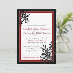 Faire-part de mariage rouge classique