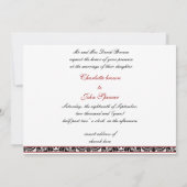 faire-part de mariage rouge damassé (Dos)