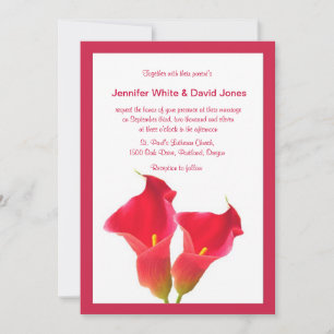 Faire-part de mariage rouge de Calla Lily