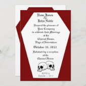 Faire-part de mariage (rouge) de cercueil (Devant / Derrière)