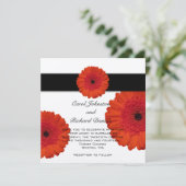 Faire-part de mariage rouge de Gerbera Daisy (Debout devant)