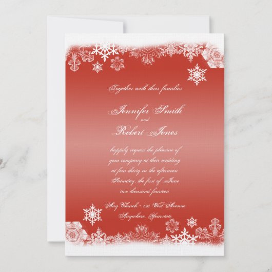 Faire-part de mariage rouge et blanc (Devant)