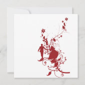 Faire-part de mariage rouge et blanc (Dos)