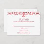 Faire-part de mariage rouge et blanc (Devant / Derrière)