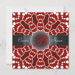 Faire-part de mariage rouge et blanc alternatif gr