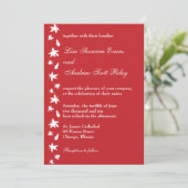Faire-part de mariage rouge et blanc de feuille (Debout devant)