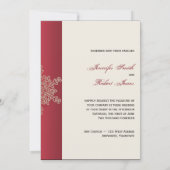 Faire-part de mariage rouge et doré (Dos)