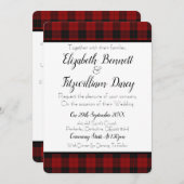 Faire-part de mariage rouge et noir (Devant / Derrière)