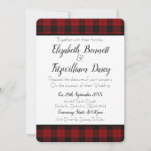 Faire-part de mariage rouge et noir (Devant)