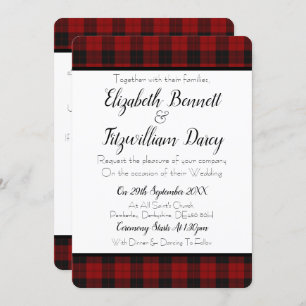 Faire-part de mariage rouge et noir