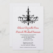 Faire-part de mariage, rouge et noir de lustre (Devant / Derrière)