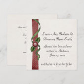 Faire-part de mariage rouge et vert après la cérém (Devant / Derrière)