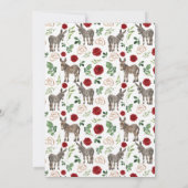 Faire-part de mariage rouge floral Âne rustique (Dos)